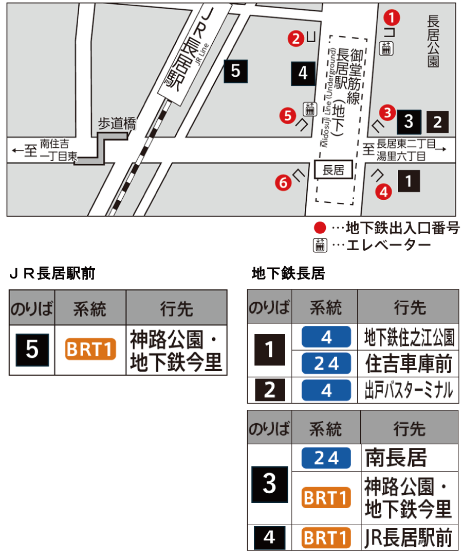 JR長居駅前BRTのりば